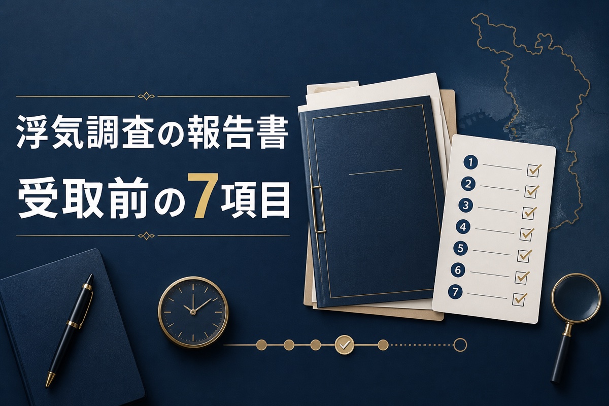 大阪で浮気調査の報告書を受け取る前に｜確認したい7項目のイメージ